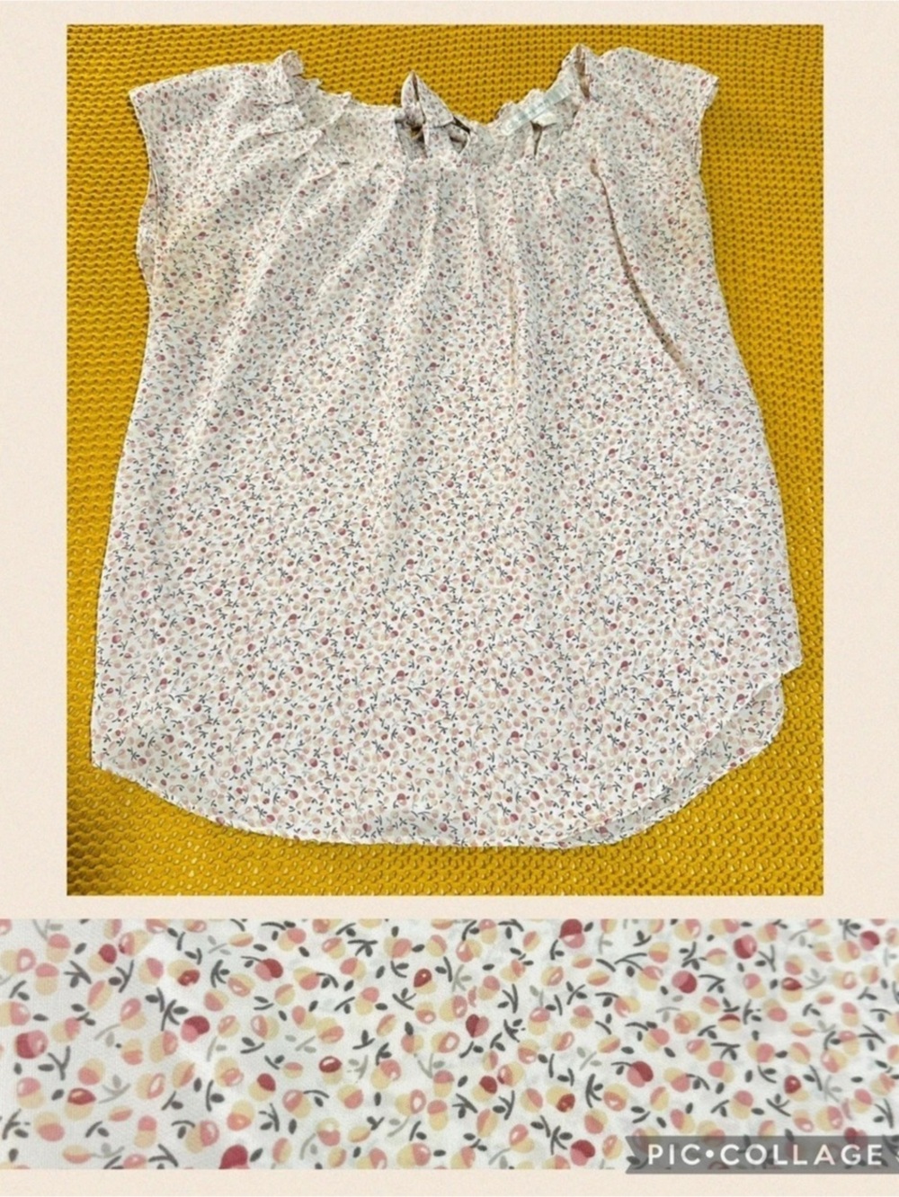 LC Lauren Conrad Floral Blouse in White & Pink
